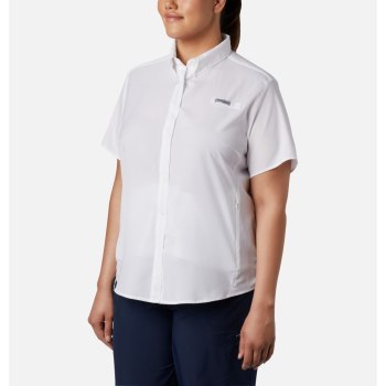 Columbia PFG Tamiami II Short Sleeve Plus Size, Camisa Blancos Para Mujer | 487139-VBI